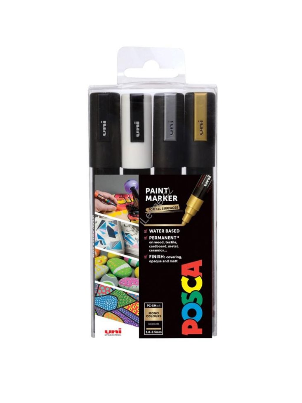 Posca sada popisovačů PC-5M, 1,8 - 2,5 mm, mix barev (4 ks)