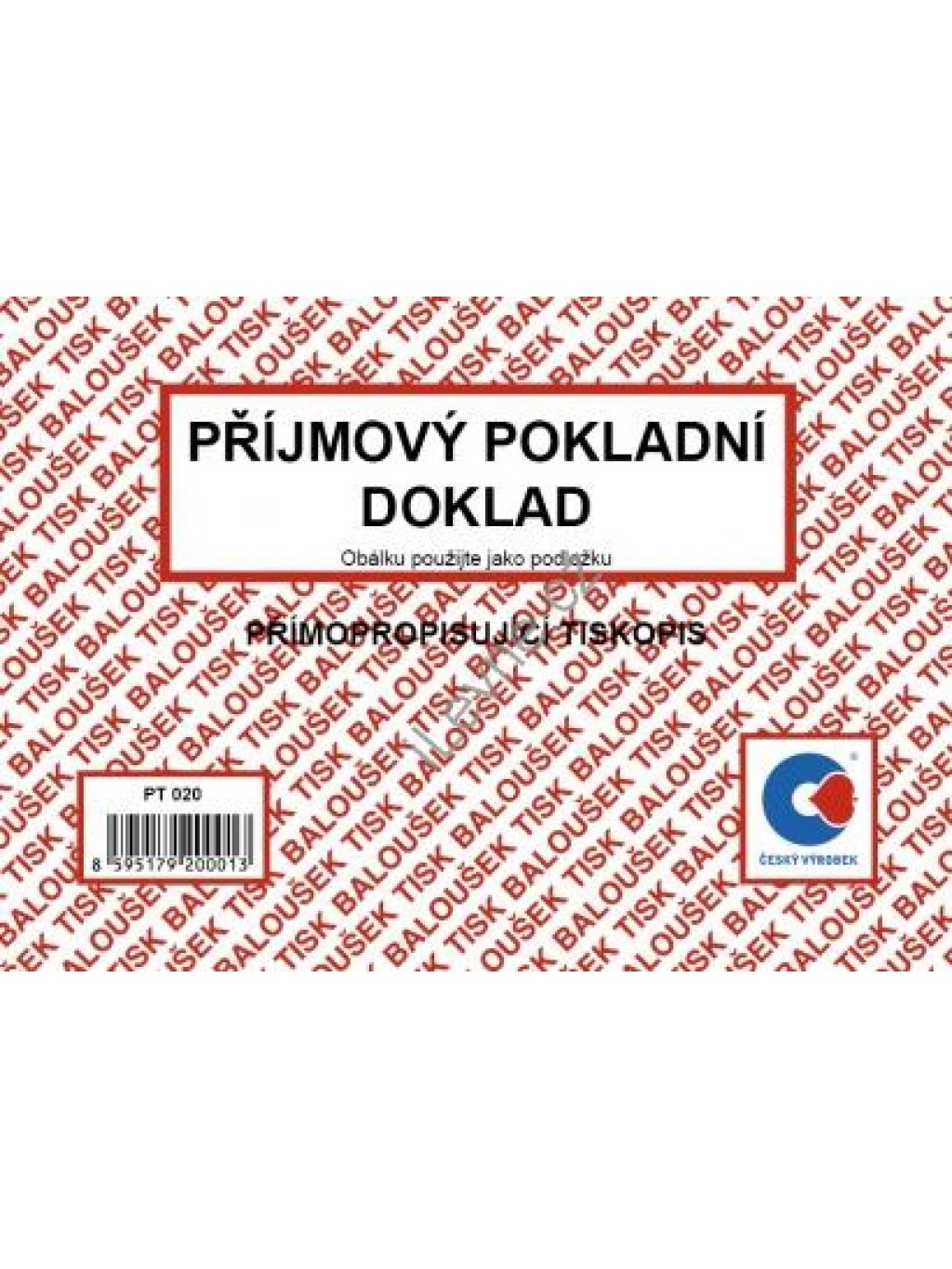 Příjmový pokladní doklad A6 samopropis,50 listů