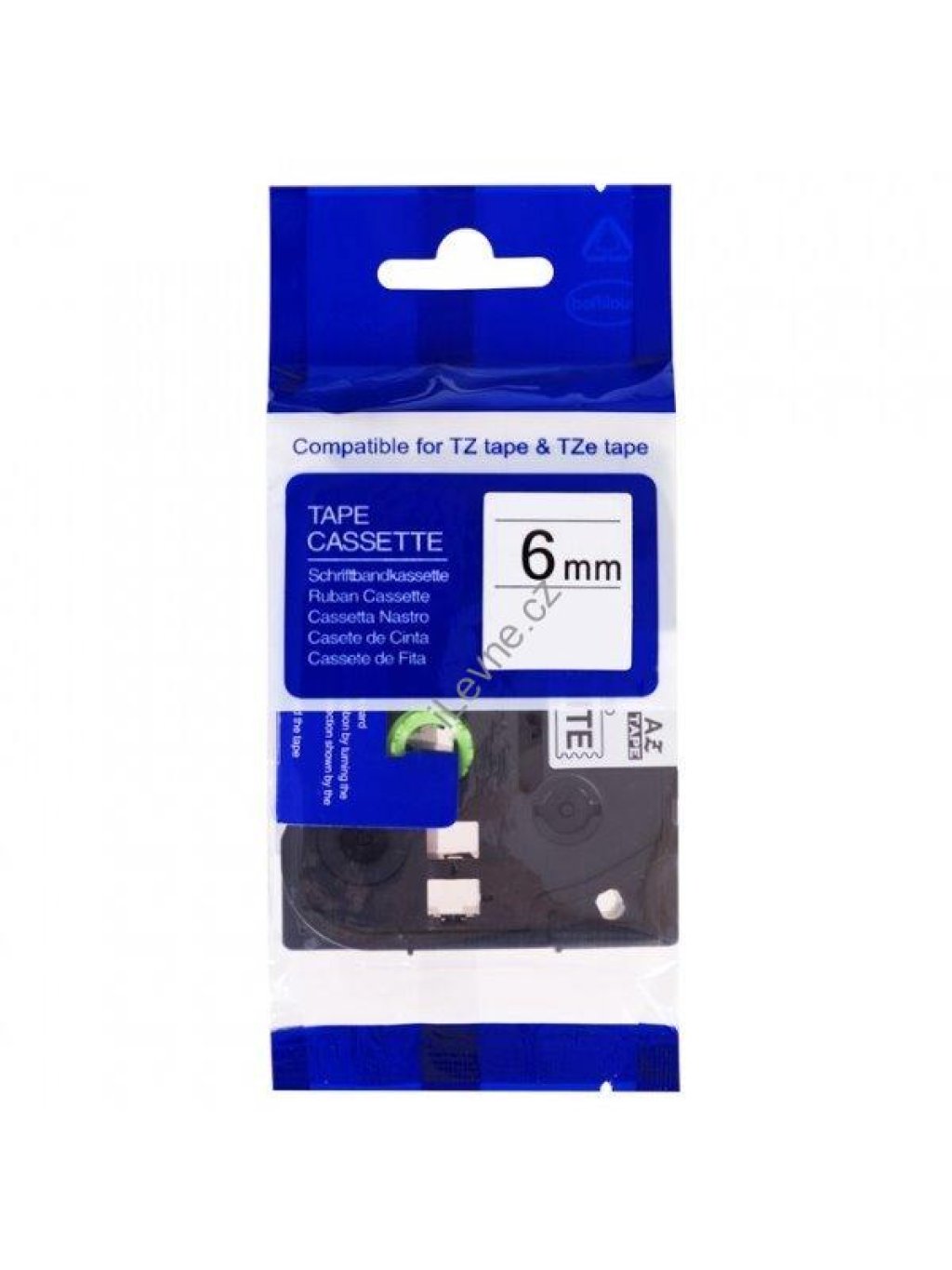 PRINTLINE kompatibilní páska s Brother HSe-211, 6mm, černý tisk/ bílý podklad, bužírka