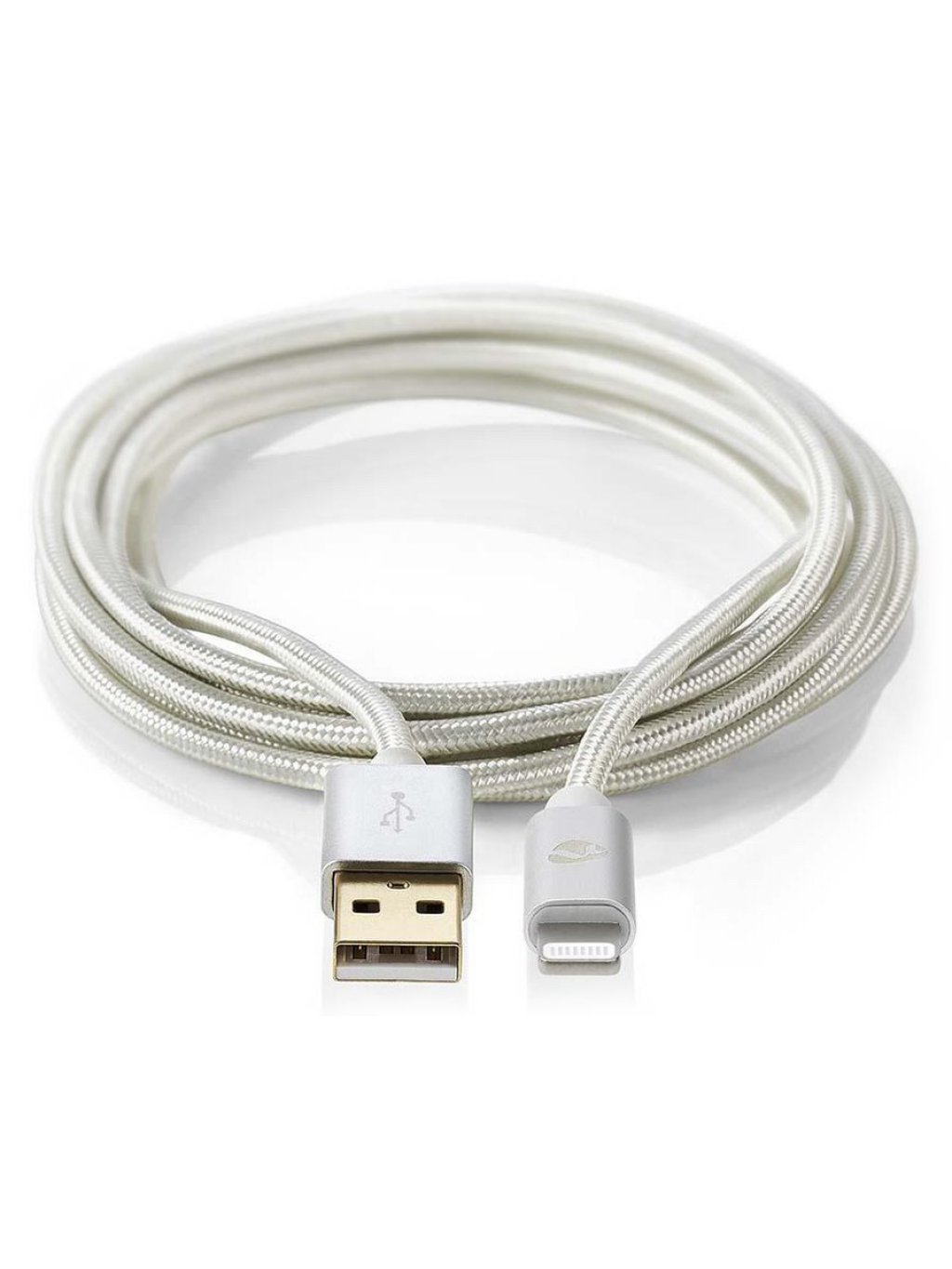 PROFIGOLD Lightning/USB 2.0 kabel/ Apple Lightning 8pinový - USB-A zástrčka/ nylon/ stříbrný/ BOX/ 3m