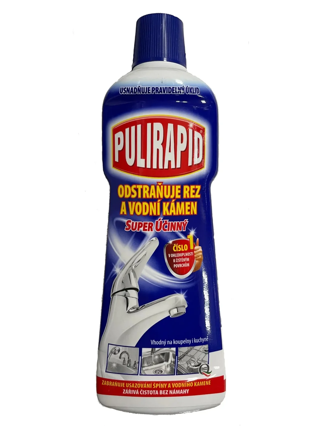 Pulirapid, tekutý čistič na vodní kámen a rez, 0,75 l