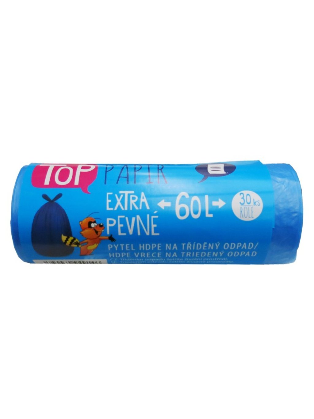 Pytel HDPE na tříděný odpad 60L, 30ks PAPÍR modrý