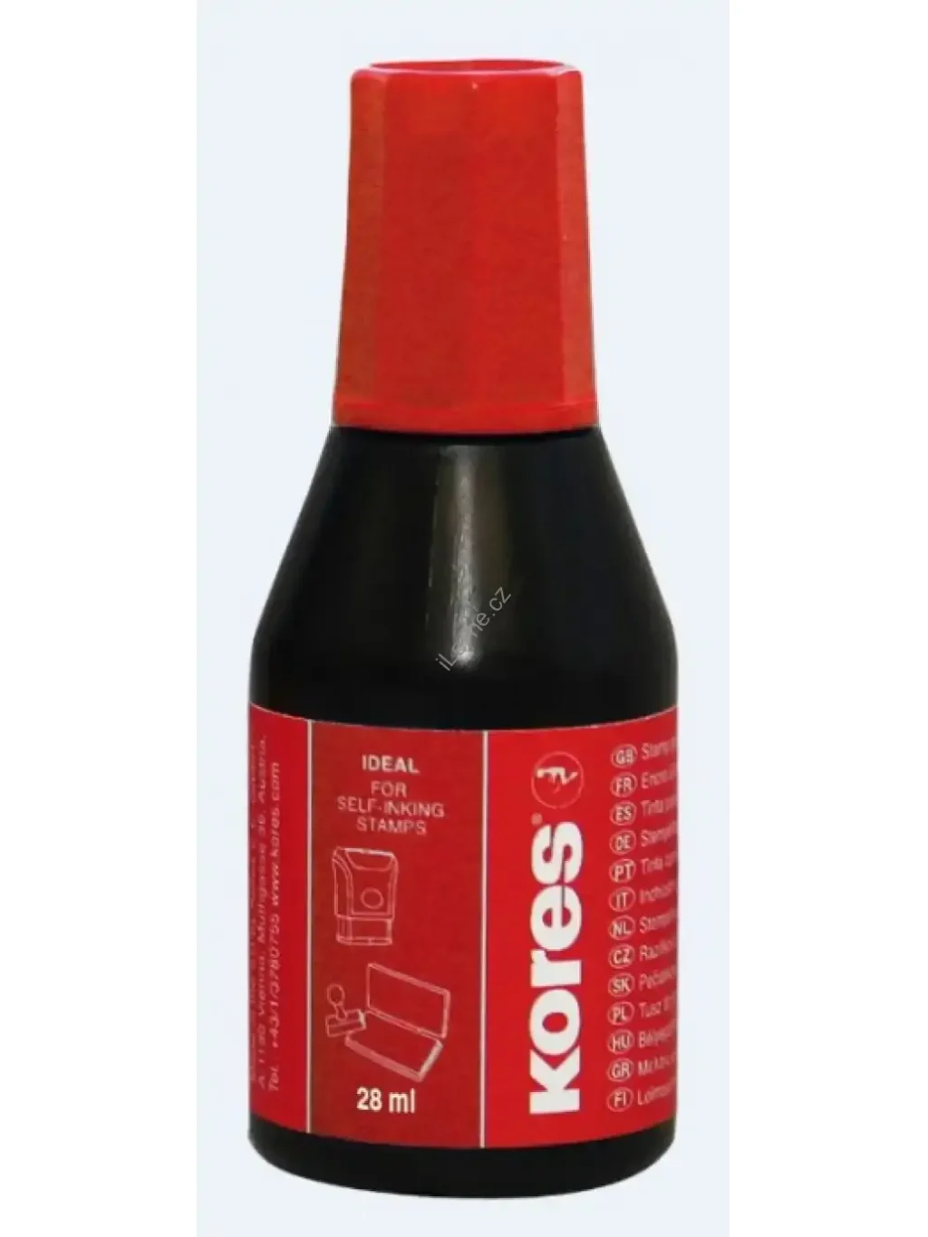 Razítková barva Kores, červená