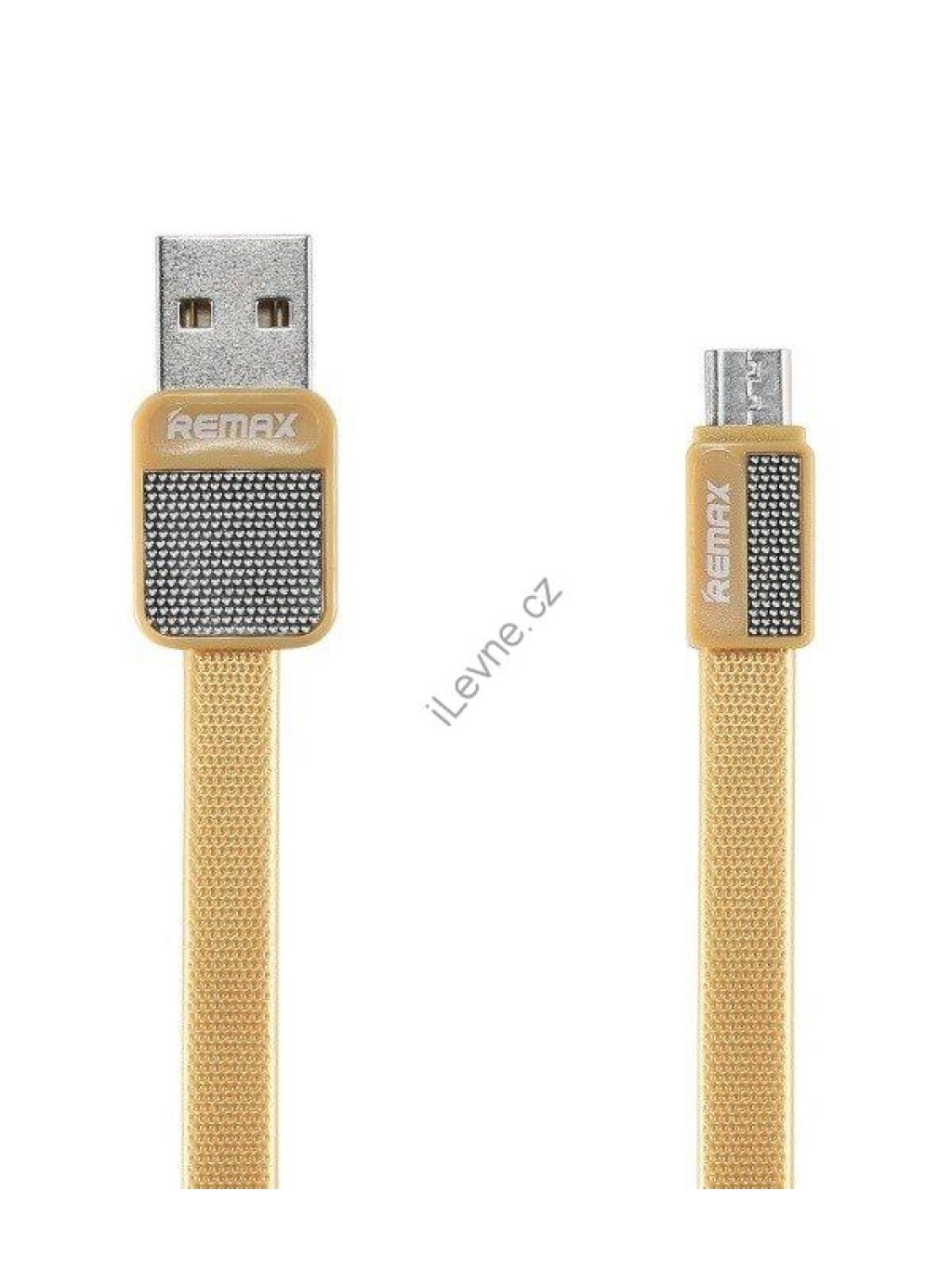 REMAX datový kabel Platinum / RC-044m / USB 2.0 typ A samec na USB 2.0 micro-B / 1m / zlatý