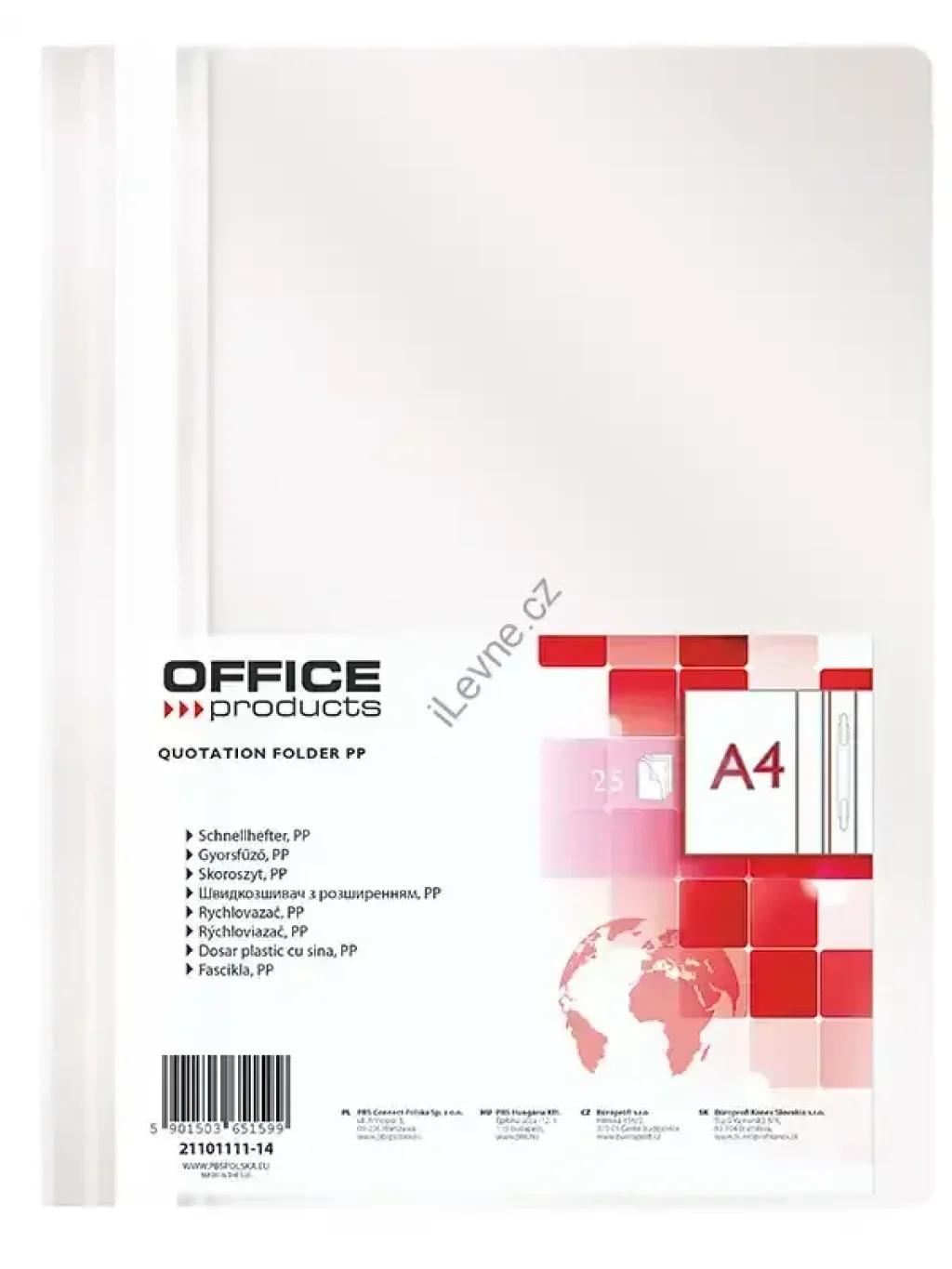 rychlovazač A4 PP, 100/170 μm, bílý