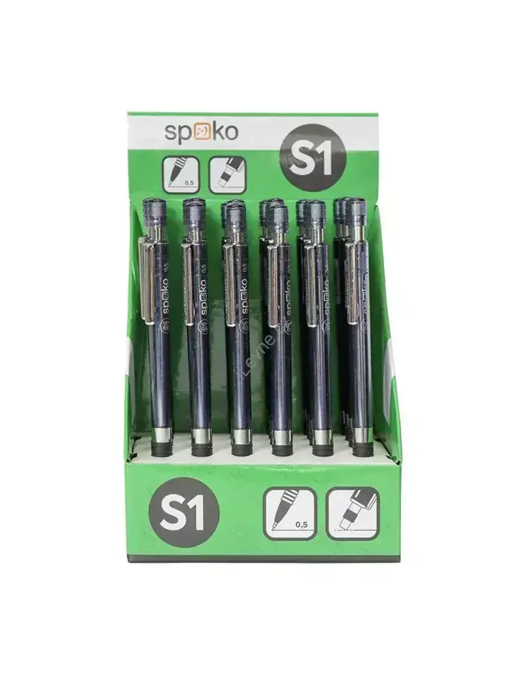 S1 mikrotužka, 0,5 mm, s pryží, displej, antracitová