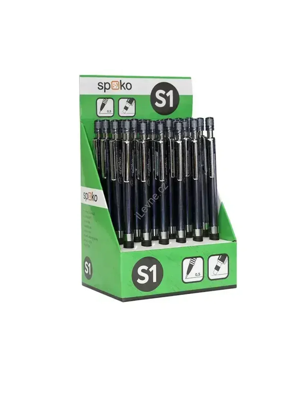 S1 mikrotužka, 0,5 mm, s pryží, displej, antracitová