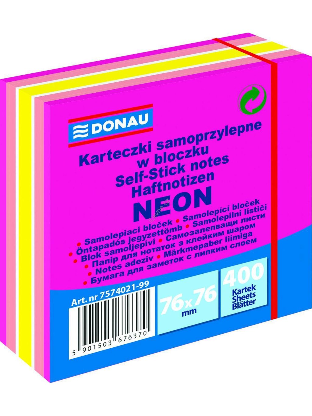 samolepicí bloček 76 x 76 mm 400 listů, mix barev
