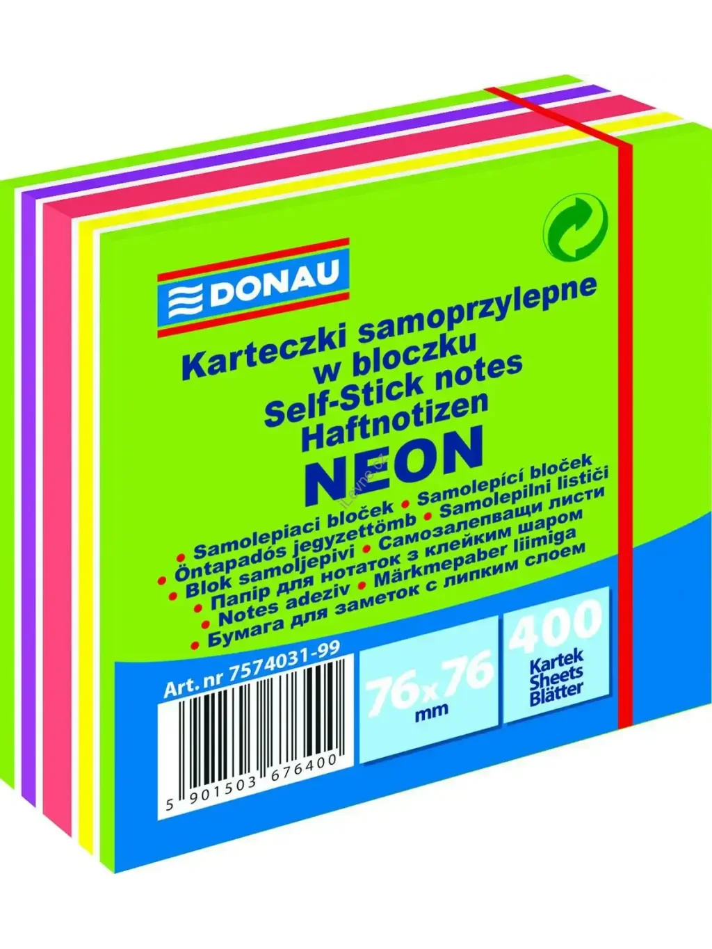 samolepicí bloček 76 x 76 mm 400 listů, mix barev