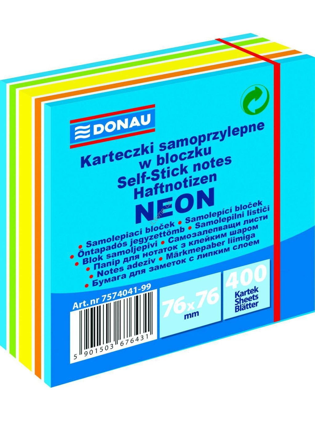 samolepicí bloček 76 x 76 mm 400 listů, mix barev