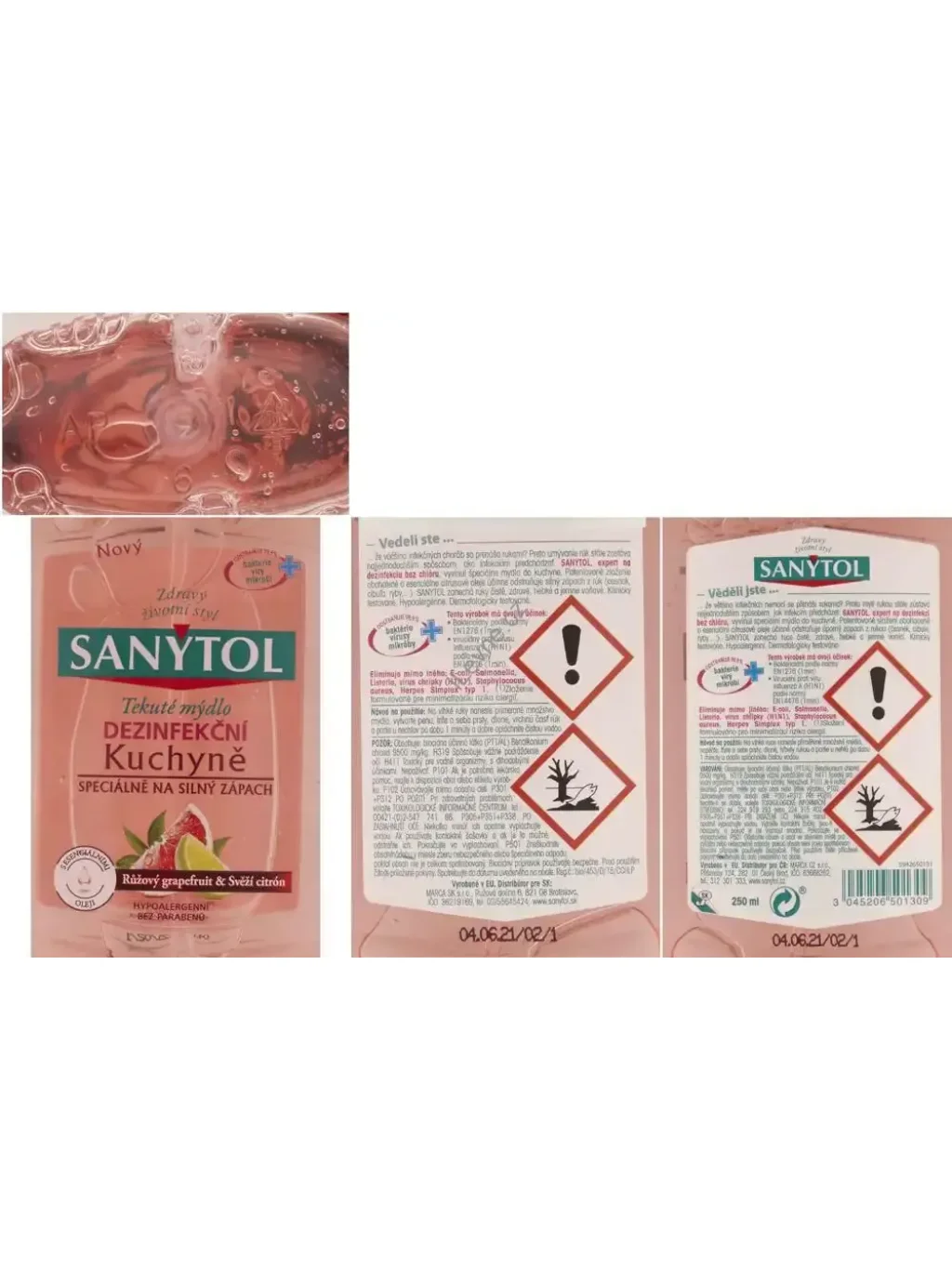 Sanytol - dezinfekční mýdlo do kuchyně, 250 ml