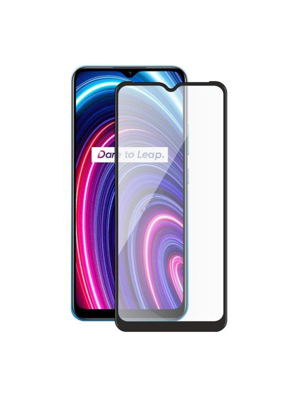 Screenshield REALME C25Y (full COVER black) Tempered Glass Protection