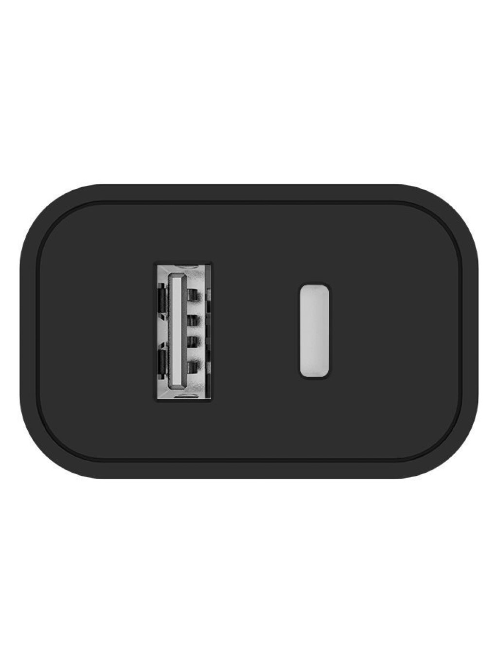 síťová nabíječka, 1x USB a 1x USB-C, 20W, 100V-240V, Černá