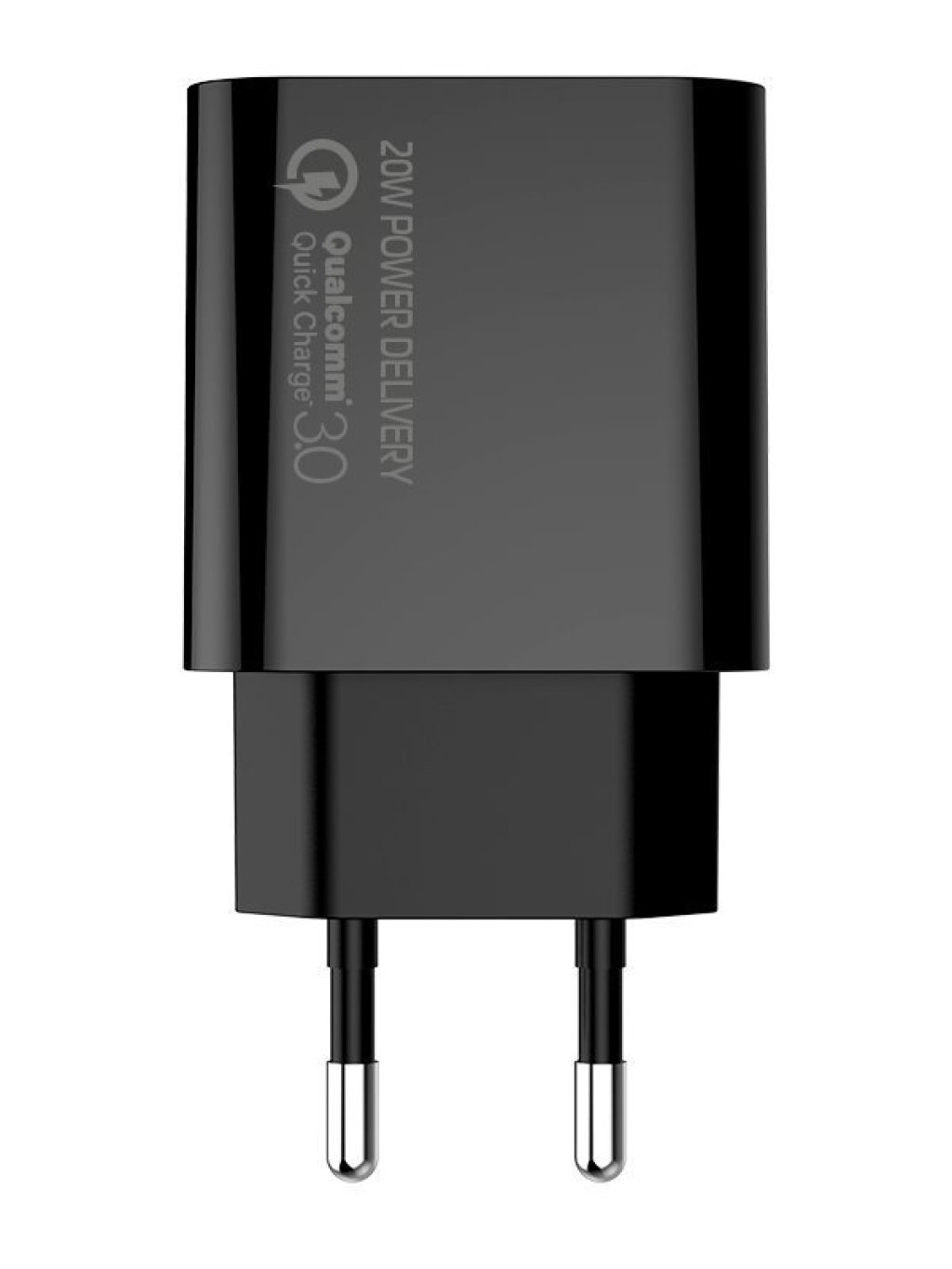 síťová nabíječka, 1x USB a 1x USB-C, 20W, 100V-240V, Černá