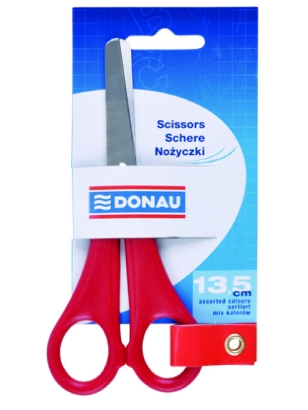 školní nůžky 13,5 cm, symetrické, ocel, odol. plast
