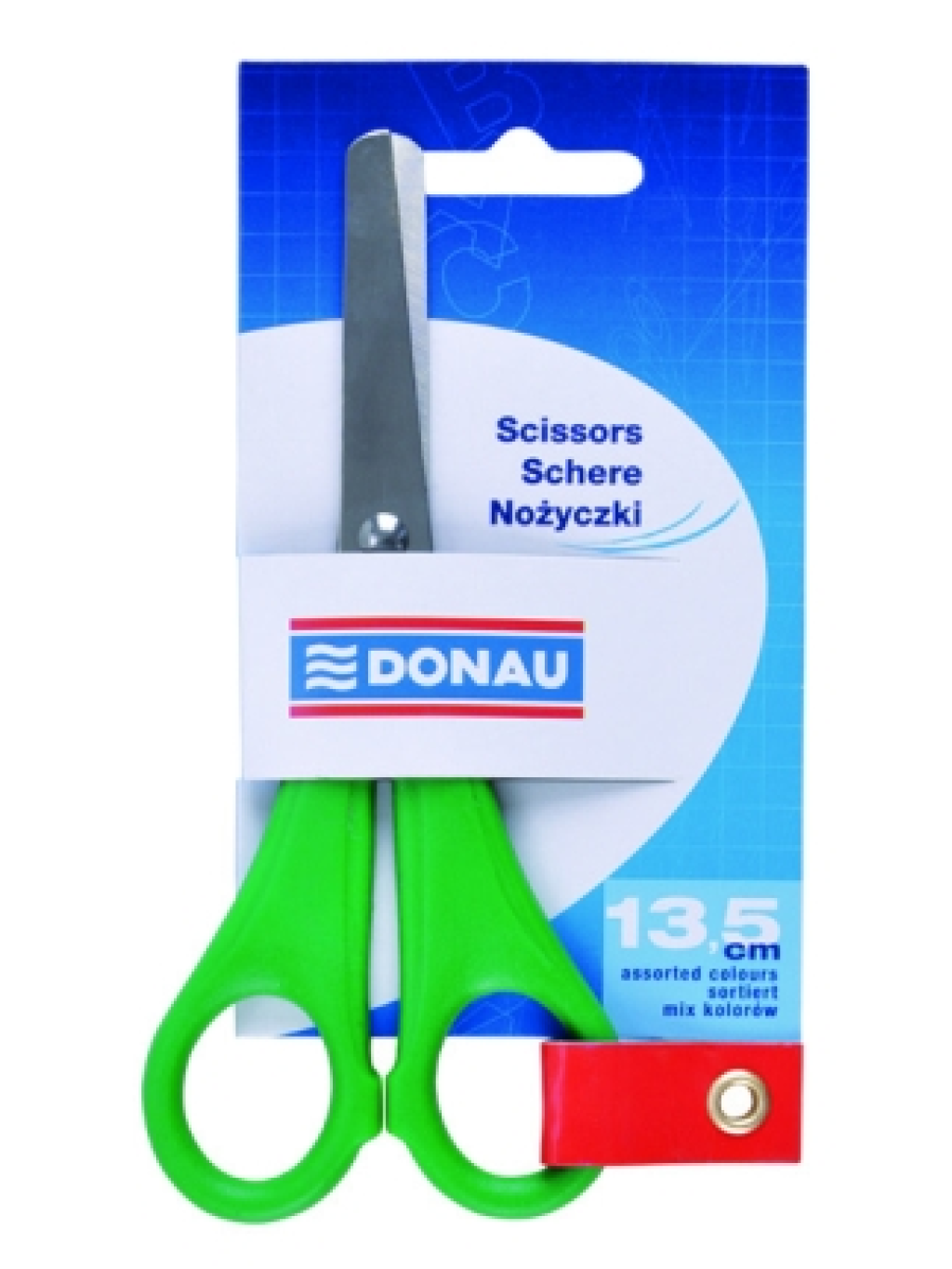 školní nůžky 13,5 cm, symetrické, ocel, odol. plast