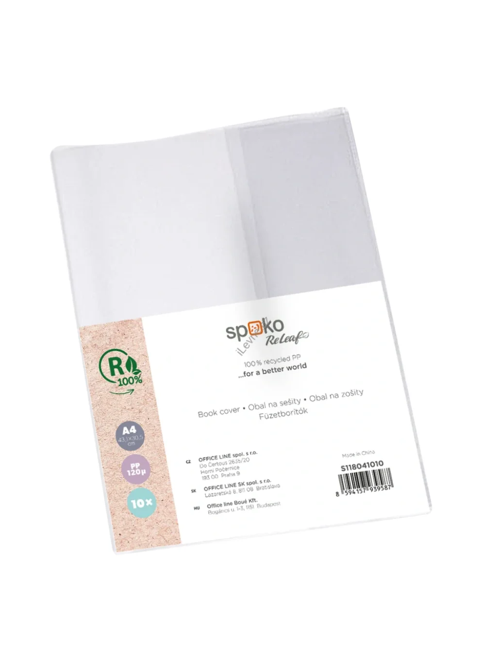 Spoko ReLeaf obal na sešity, A4, PP, transparentní