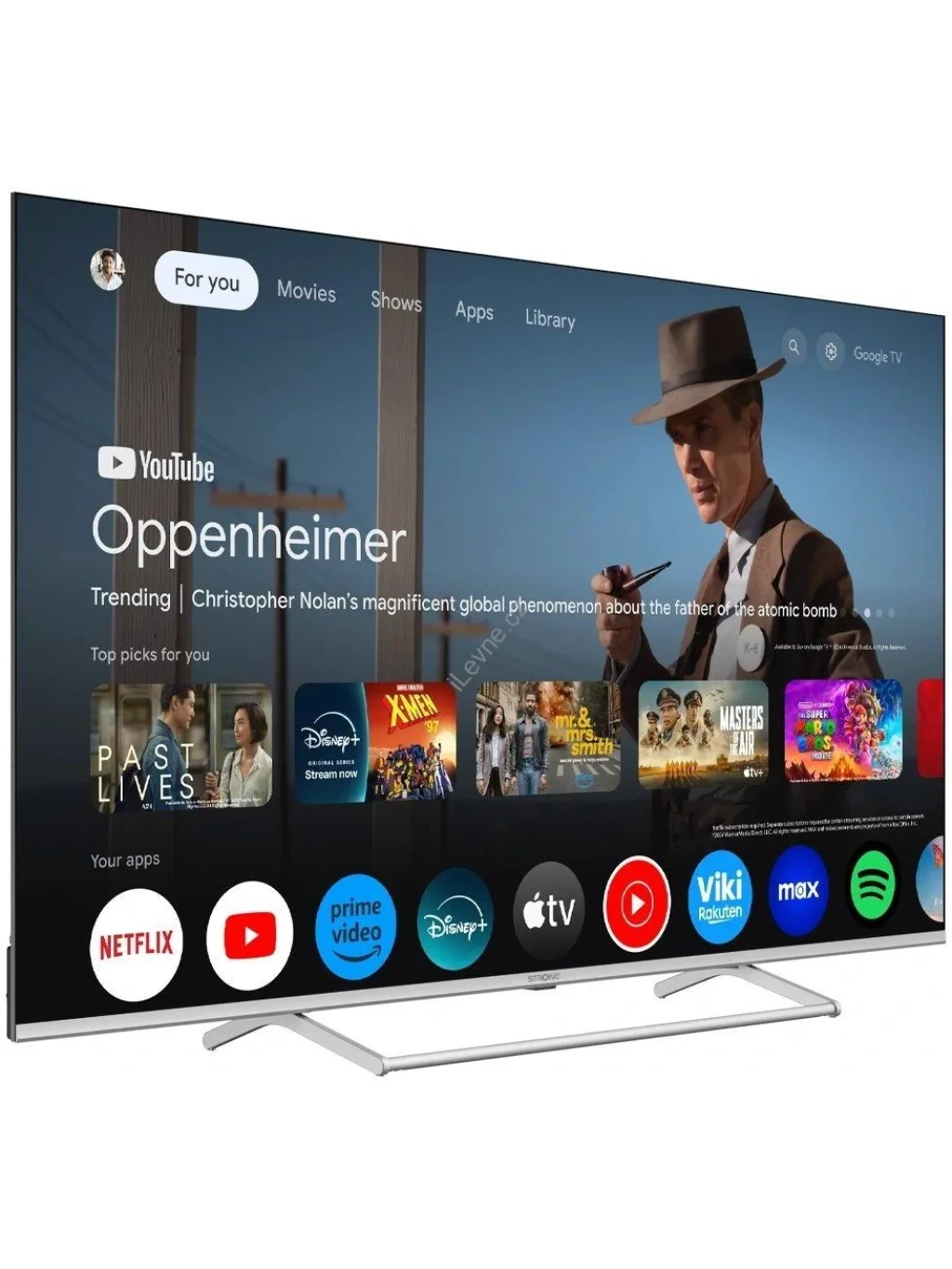 STRONG SMART QLED TV 50"/ SRT50UG8773C/ UHD/ 3840x2160/ DVB-T2/C/S2/ H.265/HEVC/ 4xHDMI/ 2xUSB/ Wi-Fi/ LAN/ G/ ANDROID14