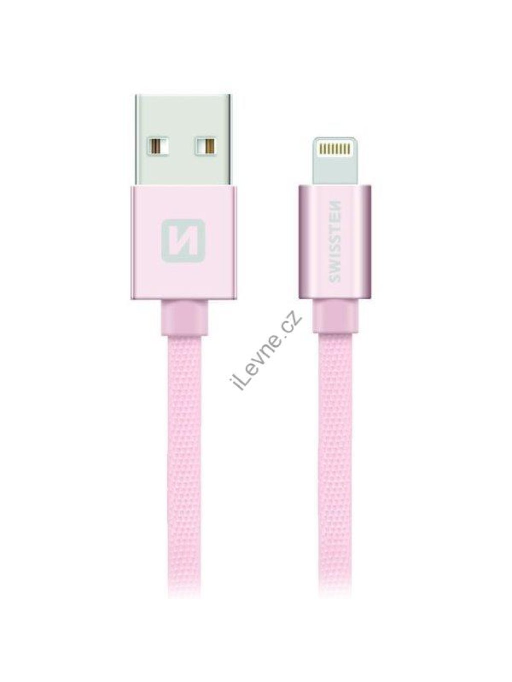 Swissten Datový Kabel Textile Usb / Lightning 2,0 M Růžovo/Zlatý