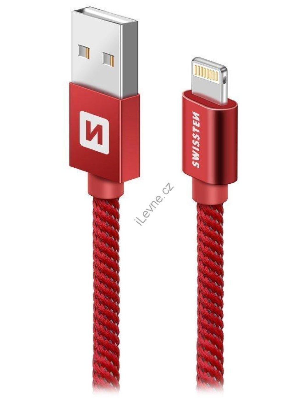 Swissten Datový Kabel Textile Usb / Lightning Mfi 1,2 M Červený