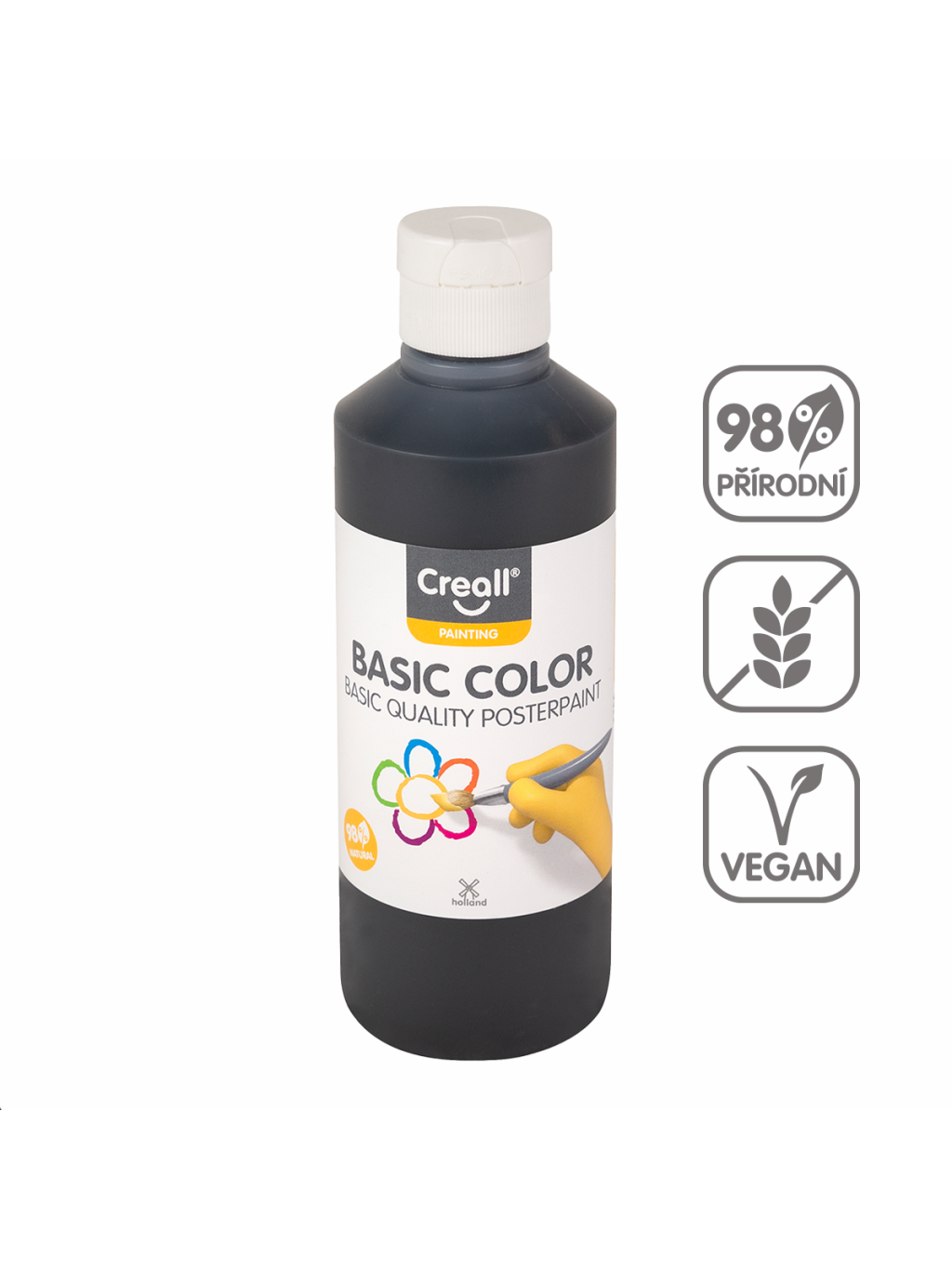 temperová barva, 250 ml, černá