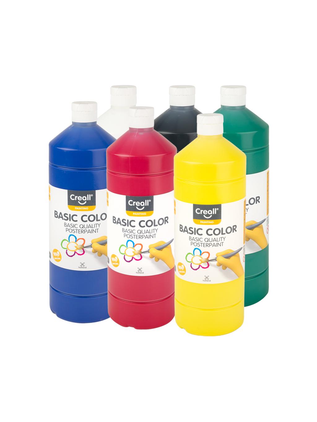 temperové barvy, 6 x 1000 ml, mix barev