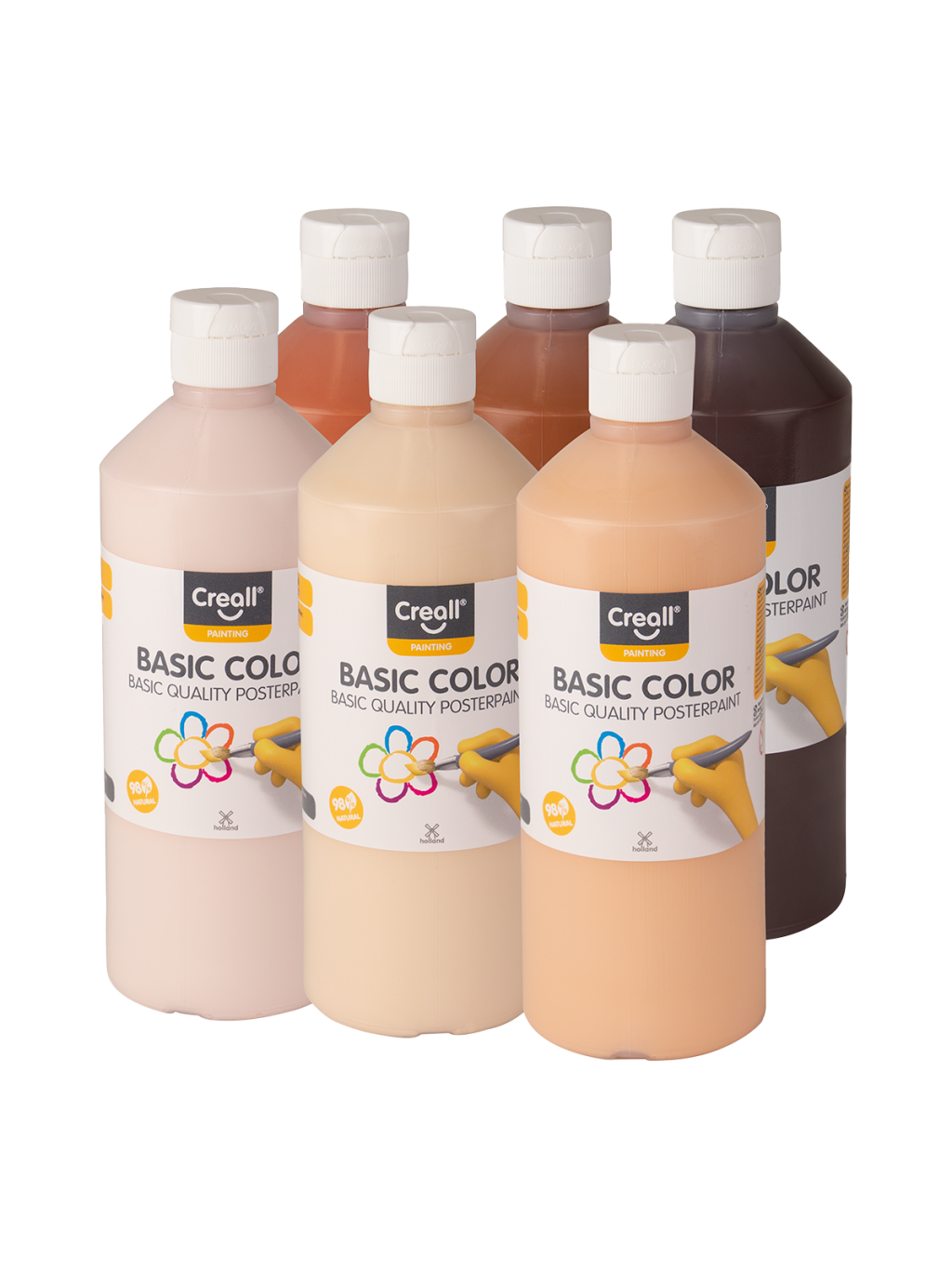 temperové barvy World, 6 x 500 ml, mix zemitých barev