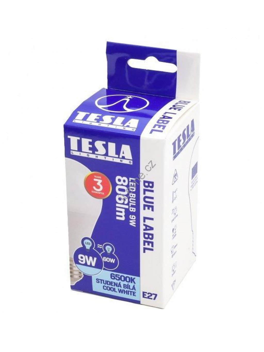 TESLA LED žárovka BULB/ E27/ 9W/ 230V/ 806lm/ 6500K/ studená bílá