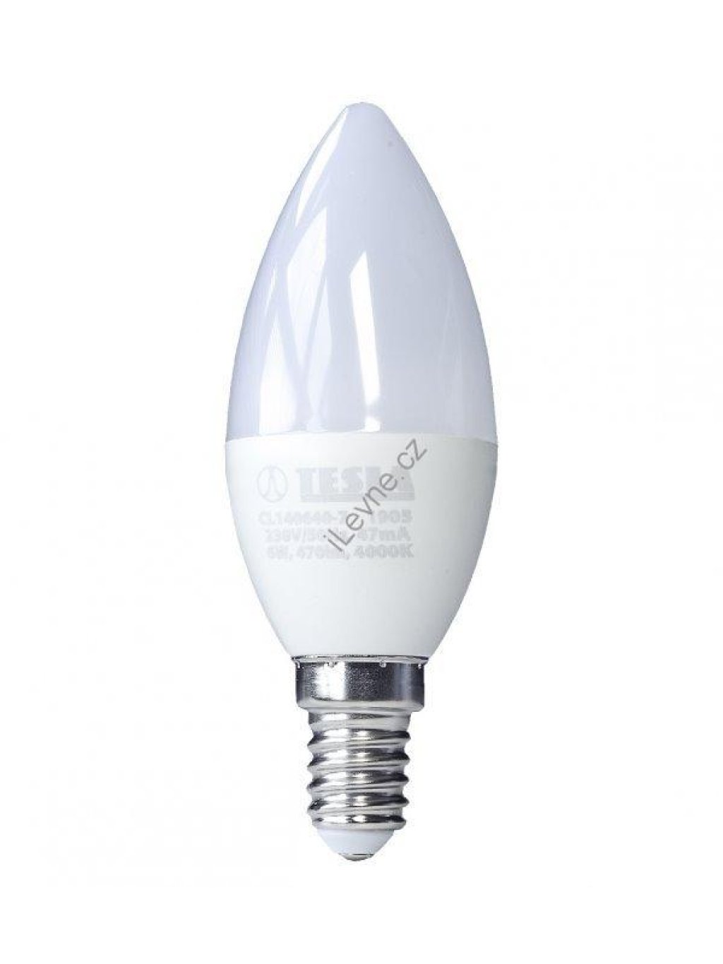 TESLA LED žárovka CANDLE svíčka/ E14/ 5W/ 230V/ 470lm/ 4000K/ denní bílá
