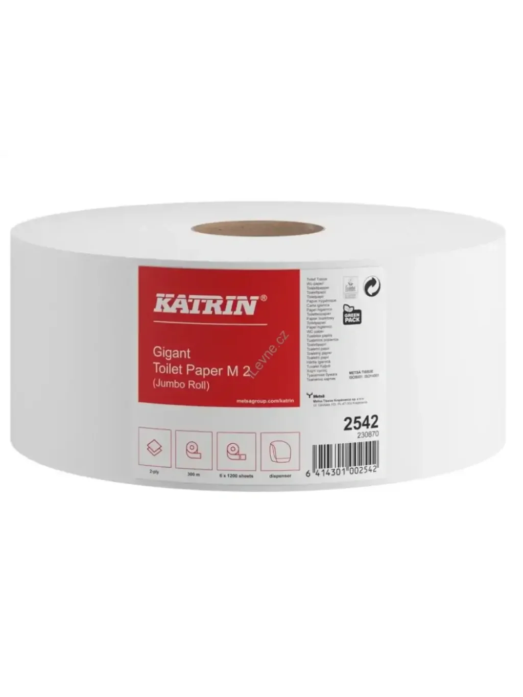 Toaletní papír KATRIN 2542 Jumbo 230 2-vrstvý, 300m