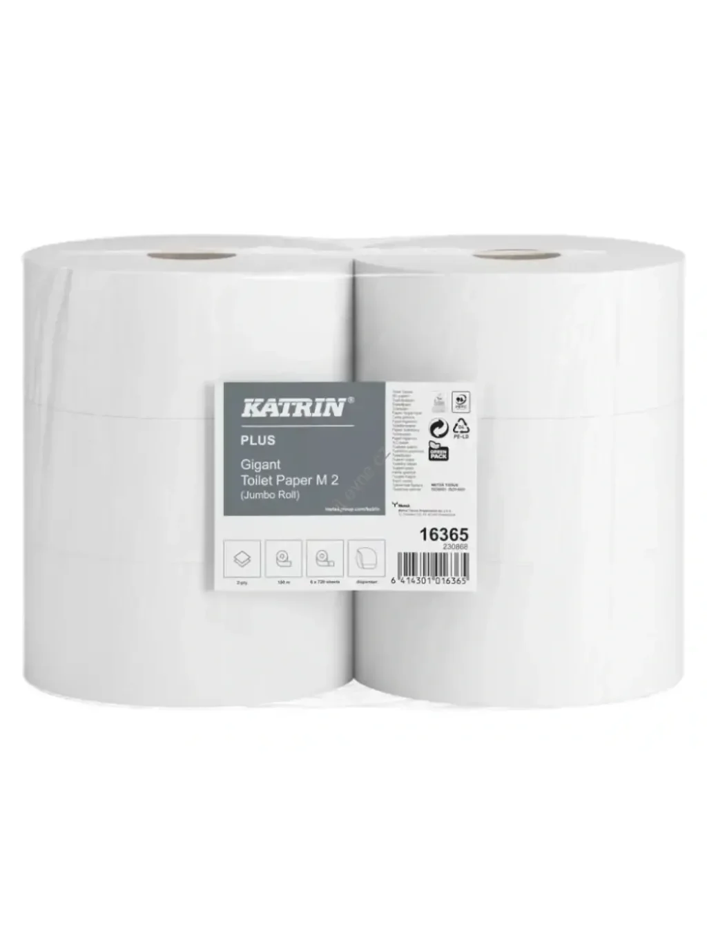 Toaletní papír KATRIN Plus 16365 Jumbo 230 2-vrstvý celulóza, 180 m