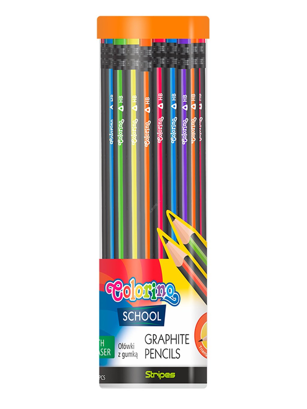 tužka Stripes, trojhranná, s pryží, HB