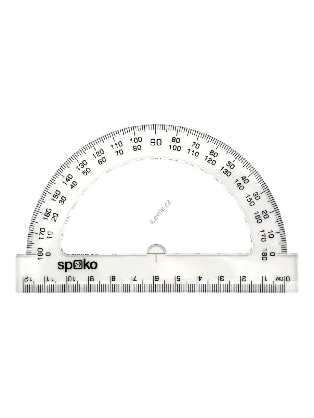 úhloměr, 12 cm, 180 °, transparentní