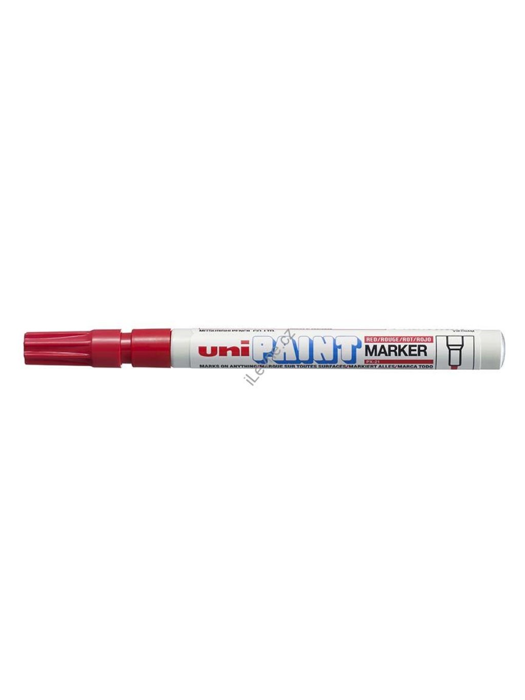 UNI PX-21 lakový popisovač, 0,8 - 1,2 mm, červený