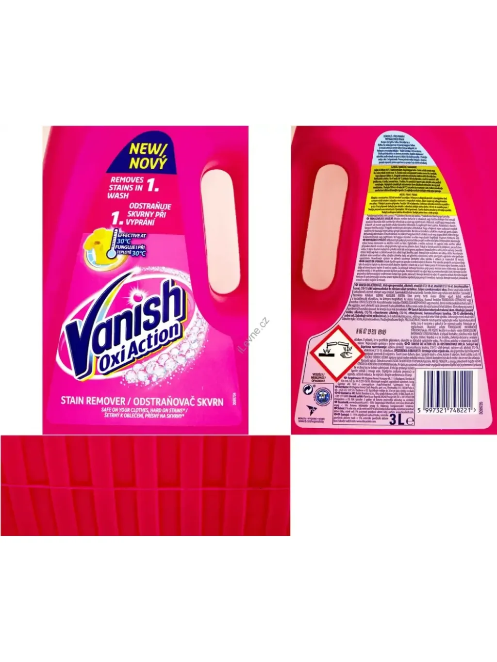 Vanish Oxi Action Odstraňovač skvrn tekutý barevné prádlo (30 praní) 1x3L