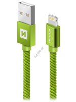 Datový Kabel Textile Usb / Lightning 2,0 M Zelený