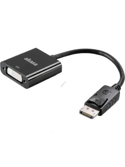 AKASA adaptér DisplayPort 1.1(M) na DVI-I(F)/ AK-CBDP05-20BK/ černý, 20cm