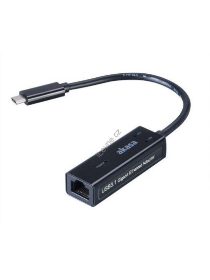 AKASA redukce USB Typ-C na RJ-45, 1000Mb, 15 cm