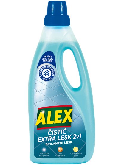 Alex čistič extra lesk 2 v 1 dlažba, lino, vinyl 750ml