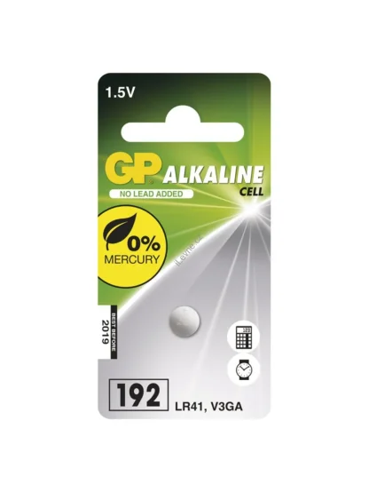 Alkalická knoflíková baterie GP LR41 (192F), 1 ks