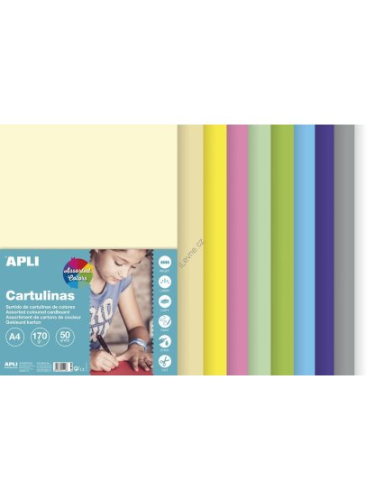APLI barevný papír, A4, 170 g, mix pastelových barev