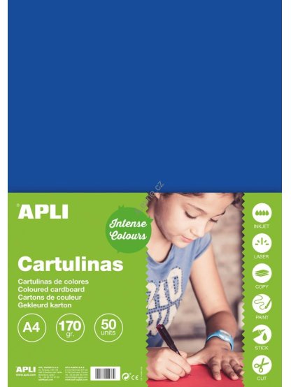 APLI barevný papír, A4, 170 g, tmavě modrý