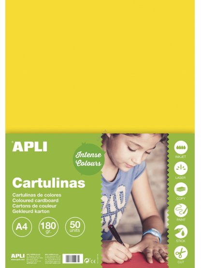 APLI barevný papír, A4, 170 g, žlutý