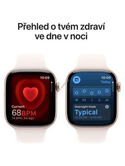 Apple Watch Series 10 GPS + Cellular 42mm Růžově zlatý hliník se světle ruměným sportovním řemínkem - M/L