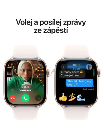 Apple Watch Series 10 GPS + Cellular 42mm Růžově zlatý hliník se světle ruměným sportovním řemínkem - M/L