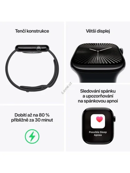 Apple Watch Series 10 GPS + Cellular 46mm Klavírně černý hliník s inkoustovým provlékacím řemínkem