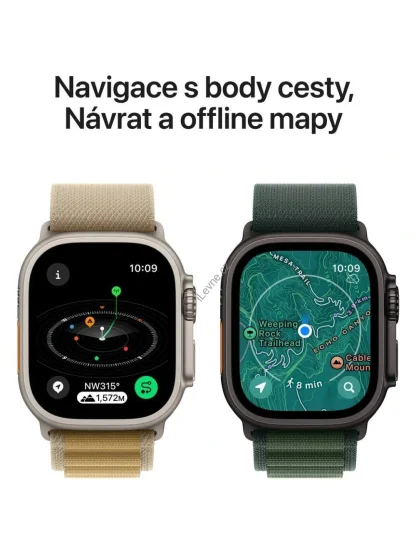 Apple Watch Ultra 2 49mm Černý titan s černým trailovým tahem - M/L
