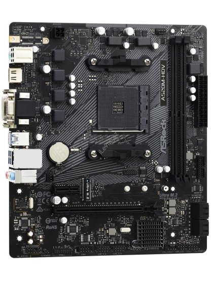 ASRock A520M-HDV / AMD A520 / AM4 / 2x DDR4 DIMM / M.2 / VGA / DVI-D / HDMI / mATX