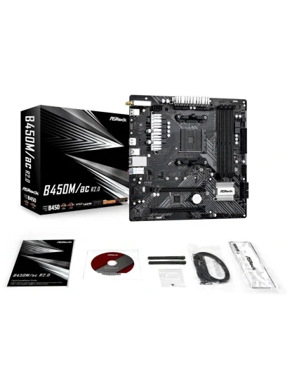 ASRock B450M/AC R2.0 / AMD B450 / AM4 / 4x DDR4 DIMM / M.2 / HDMI / WiFi / mATX