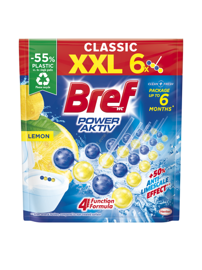 Bref Power Aktiv Lemon WC blok 6x 50 g